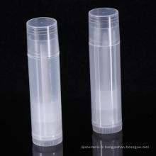 Tube de baume à lèvres en plastique transparent vide